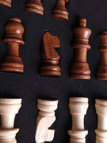 wooden chess pieces